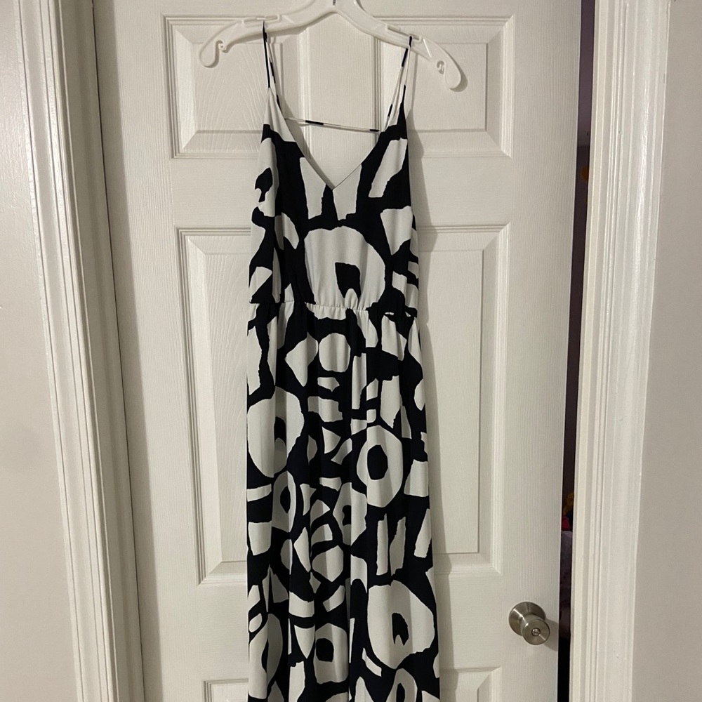 Loft black and white maxi dress